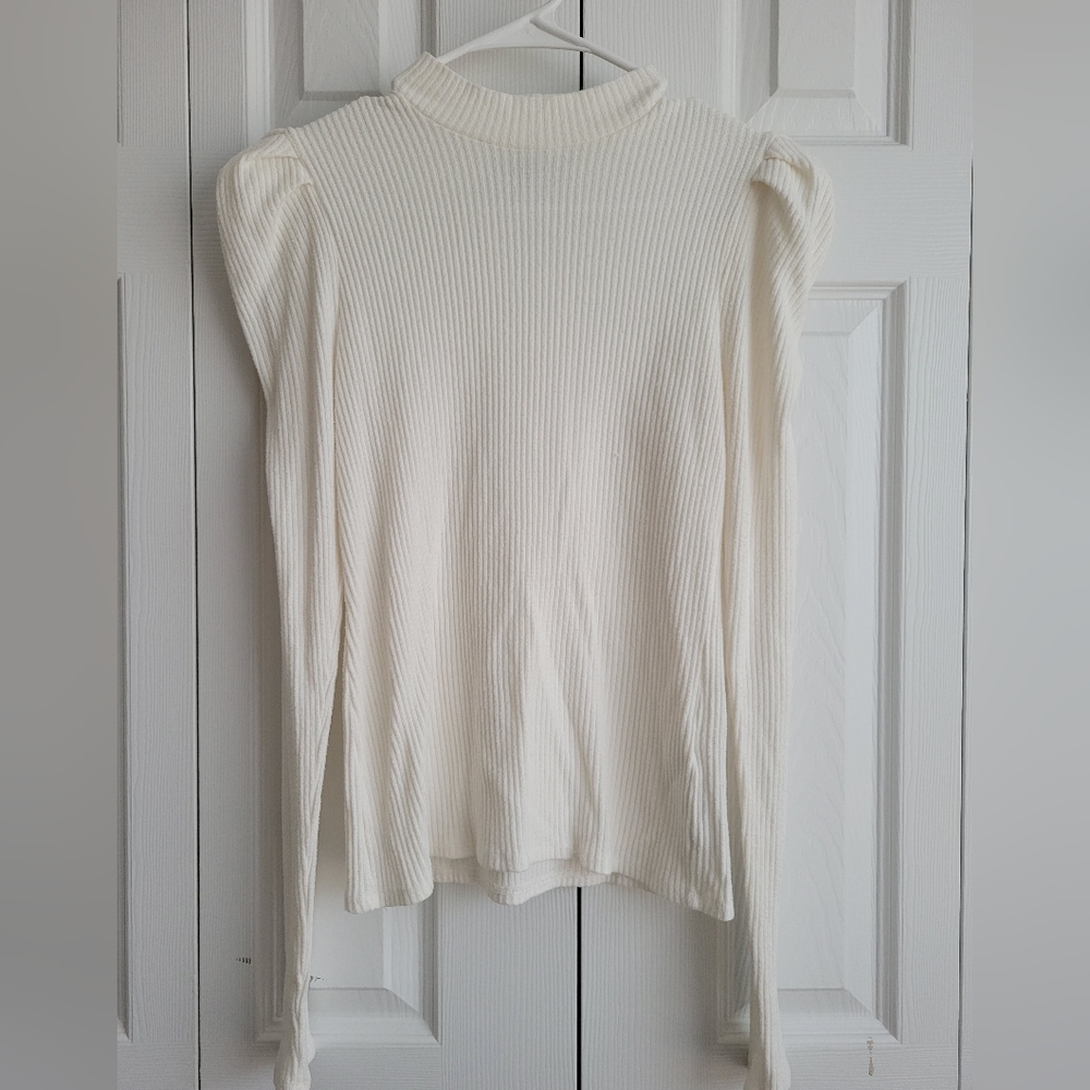 A&F mock turtleneck puff long sleeve top